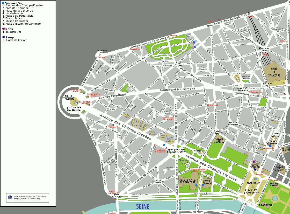 Mapa 8. arrondissement Paríža