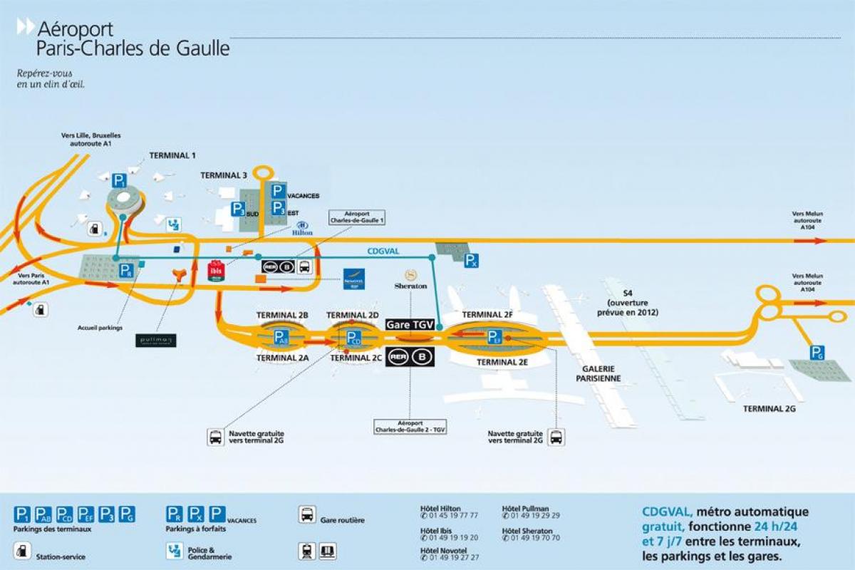 Mapa Charles de Gaulle airport