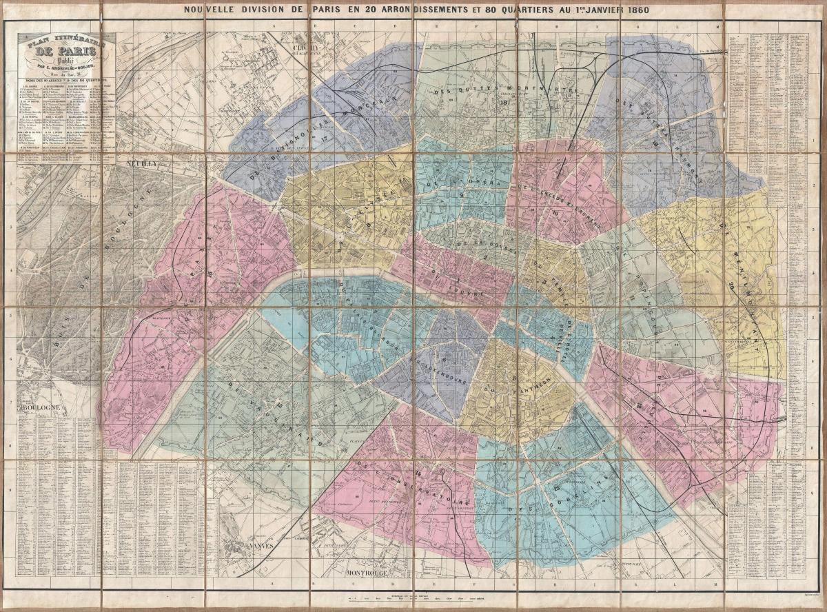 Mapu Paríža 1860