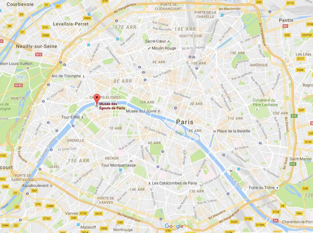 Mapu Paríža kanalizácie