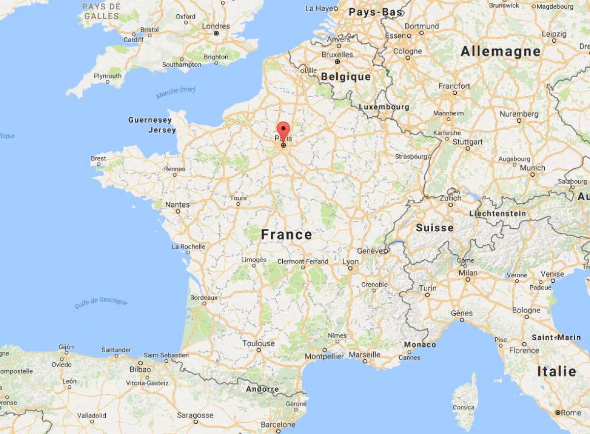 Mapu paríža na Francúzsko mapa
