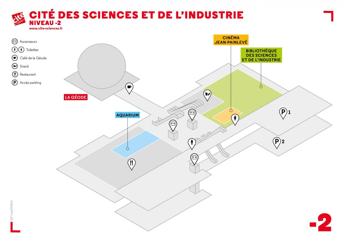 Mapa Cité des Sciences et de l ' Industrie Úroveň -2