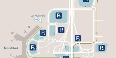Mapa Orly airport parkovanie