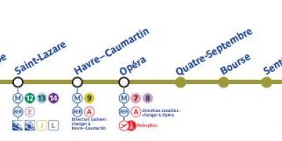 Mapu Paríža metro 3