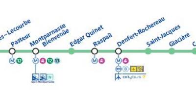 Mapu Paríža metro 6