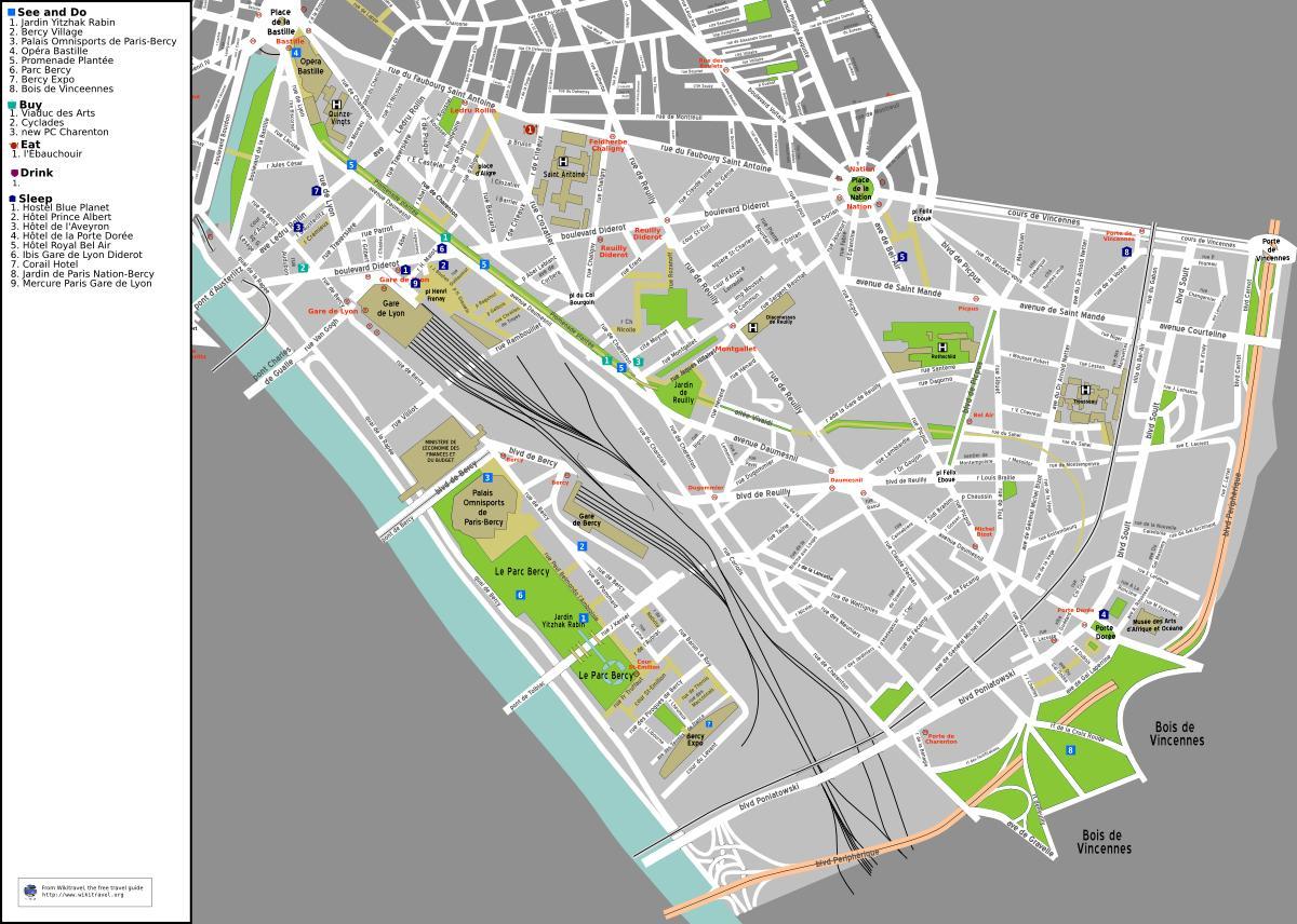 Mapa 12. arrondissement Paríža