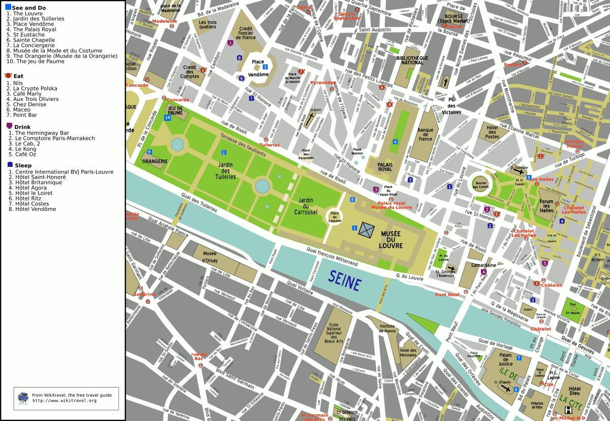 Mapa 1st arrondissement Paríža