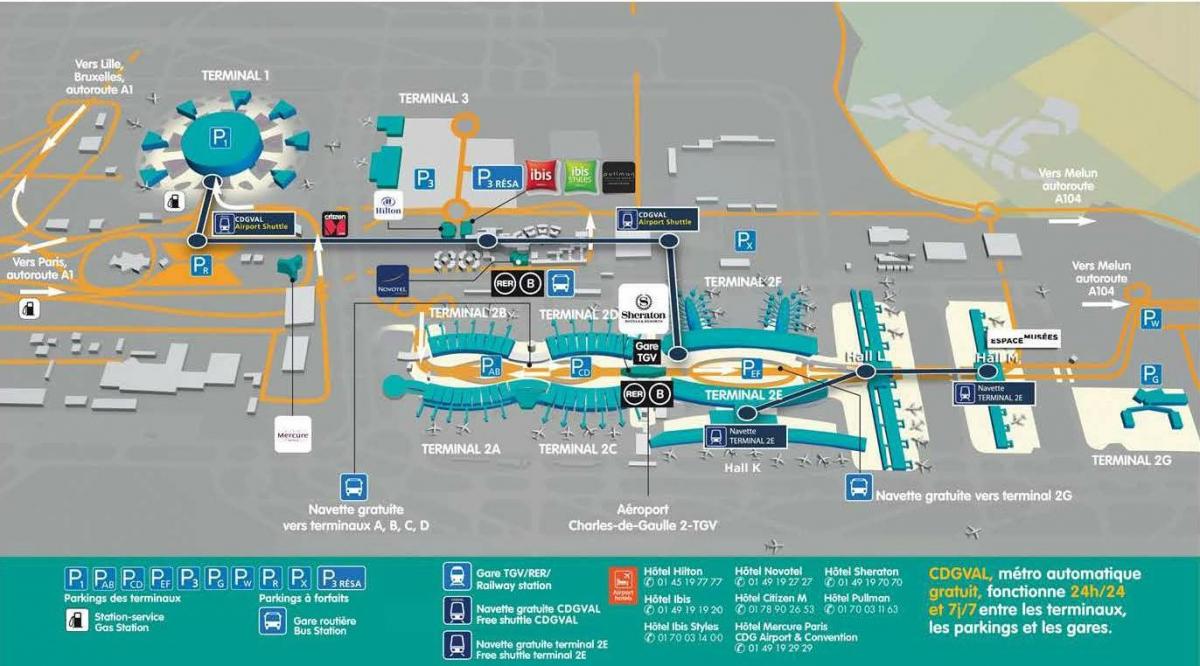 Mapa CDG airport