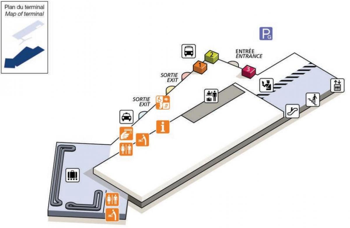 Mapa CDG airport terminal 2G