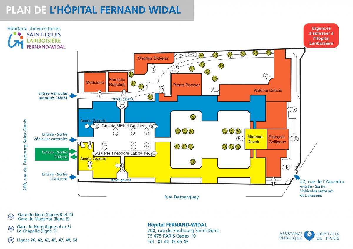 Mapa Fernand-Widal nemocnici