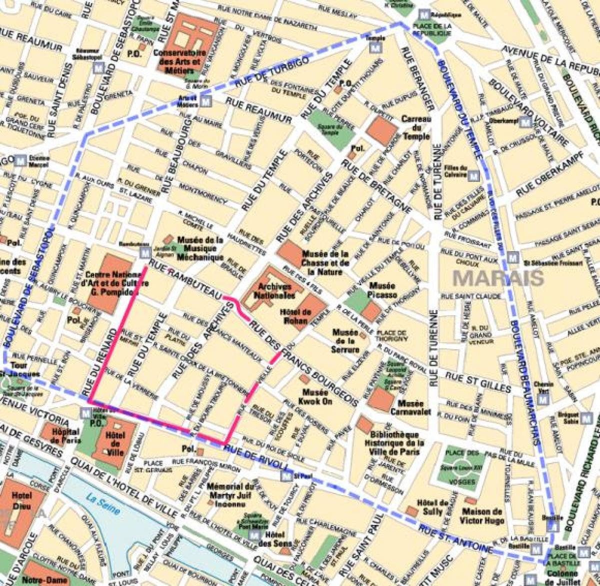 Mapa Gay okrese Paríža
