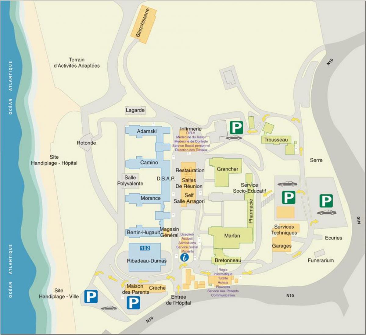 Mapa Marin de Hendaye nemocnici