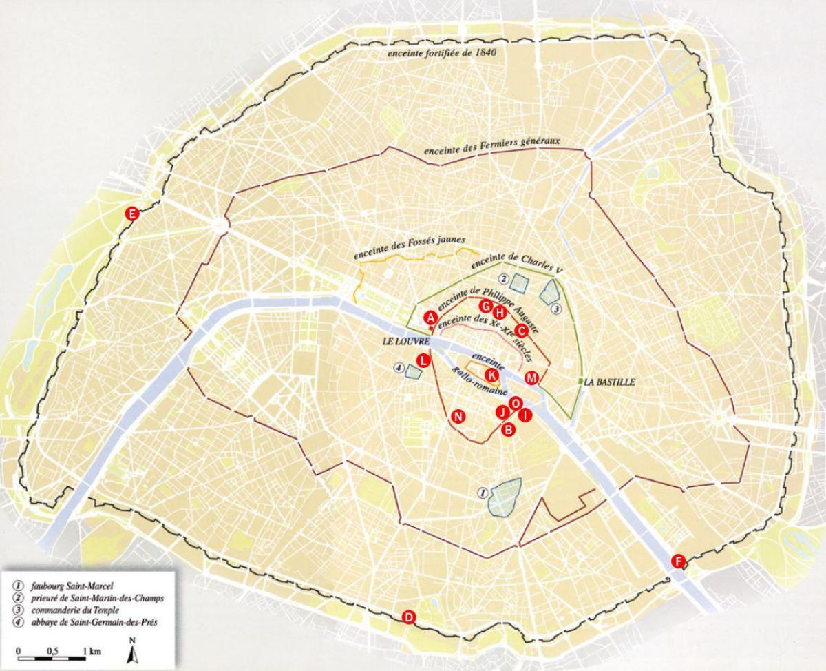 Mapa Mesta steny Paríž