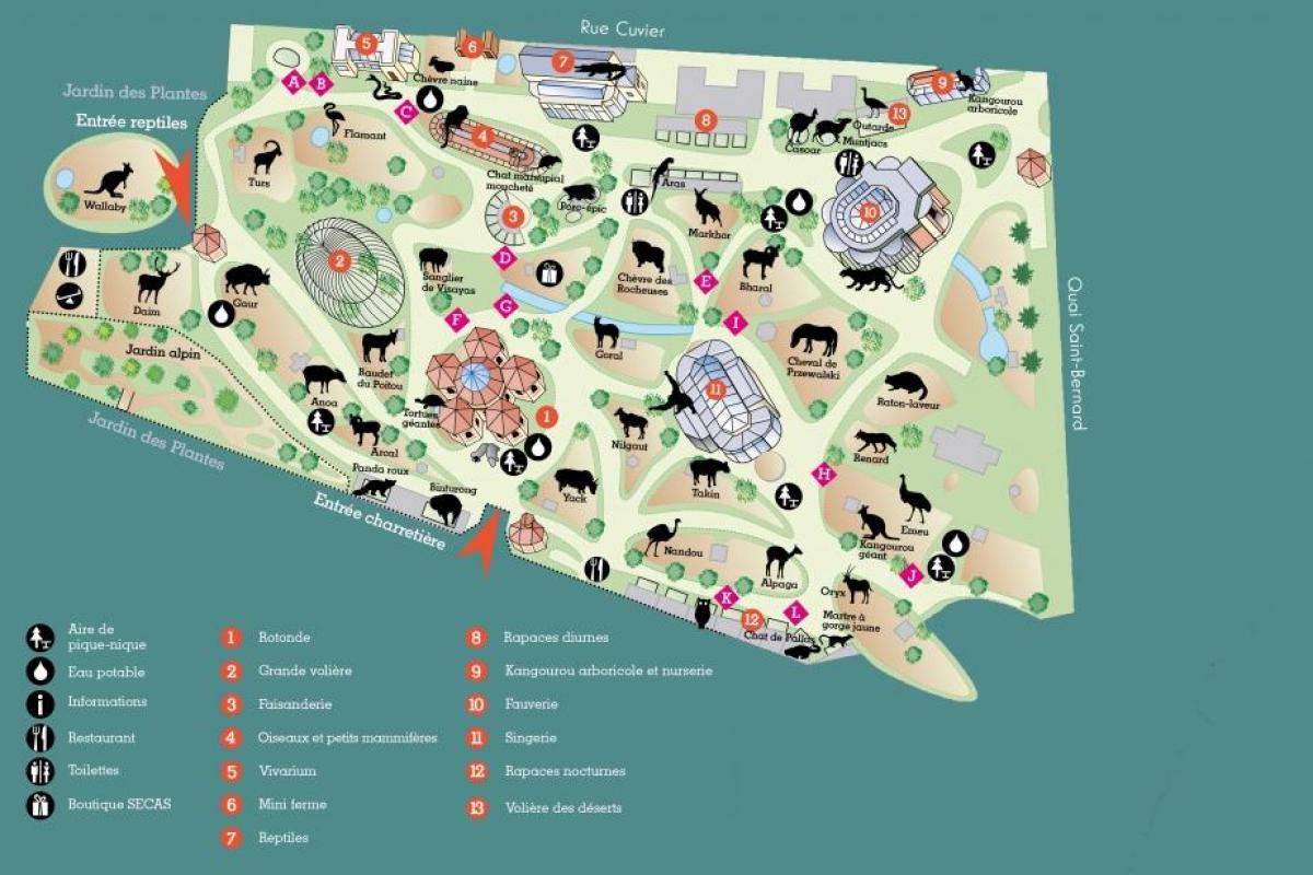 Mapa Ménagerie du Jardin des Plantes