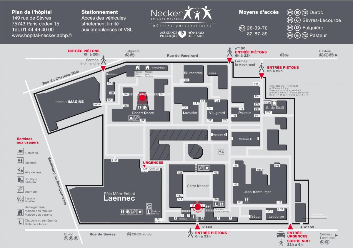 Mapa Necker v nemocnici