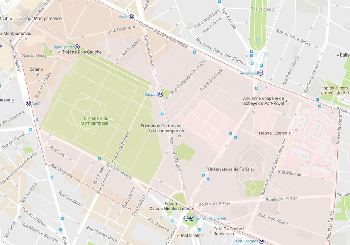 Mapa Štvrti Montparnasse