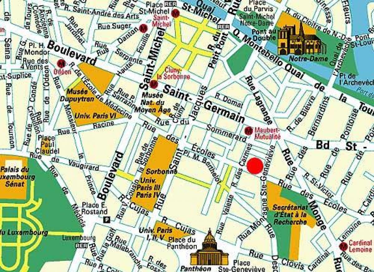 Mapa Štvrti Saint Michel