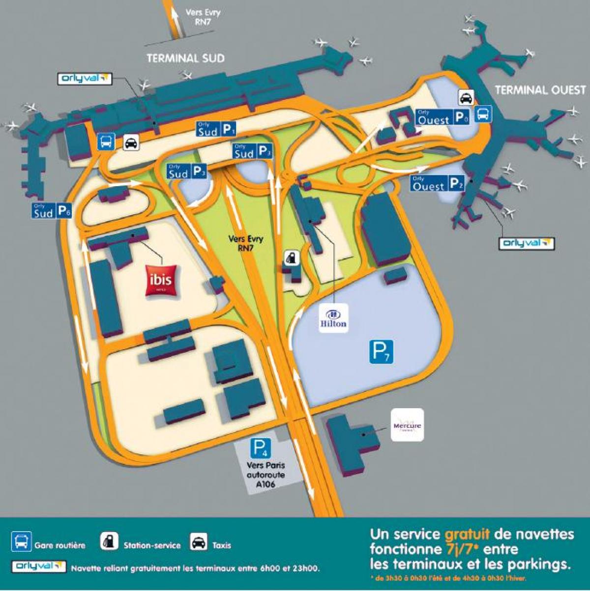 Mapa Orly airport