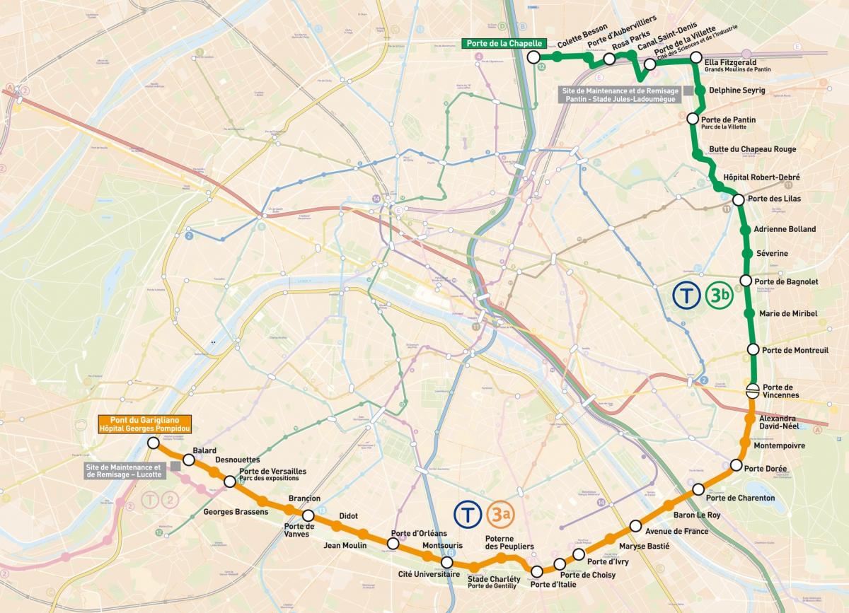 Mapu Paríža Električiek