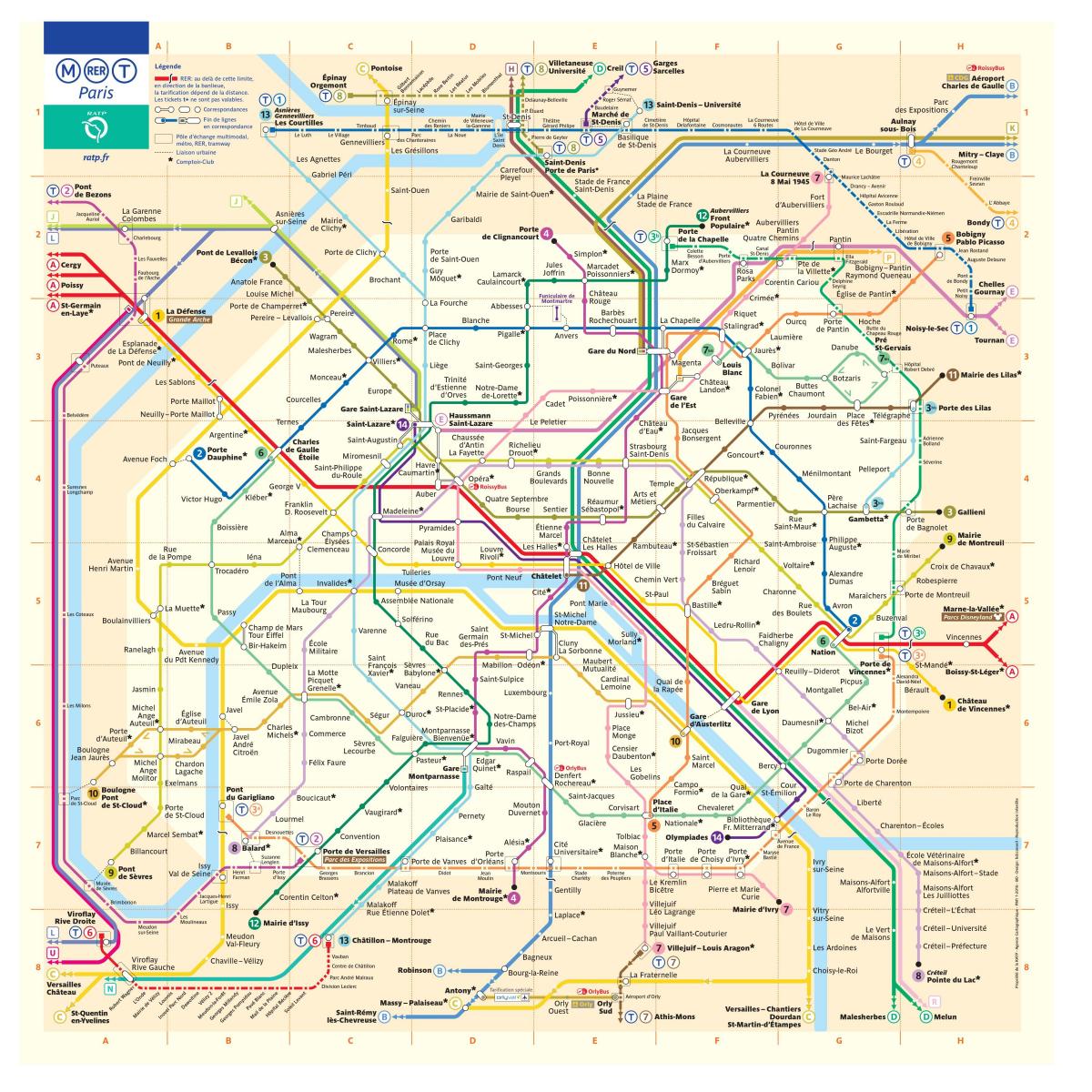 Mapa Parížskeho metra
