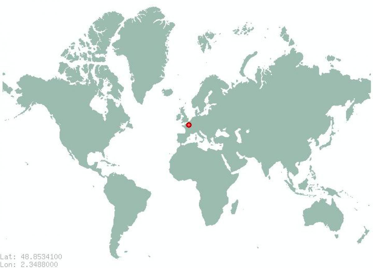 Mapu paríža na mape Sveta