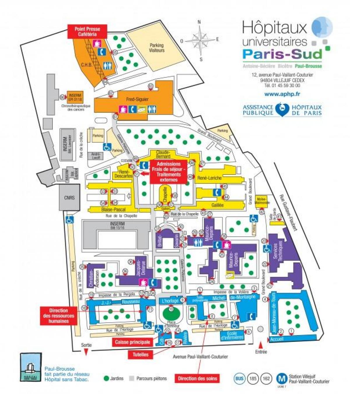 Mapa Pavol-Brousse nemocnici