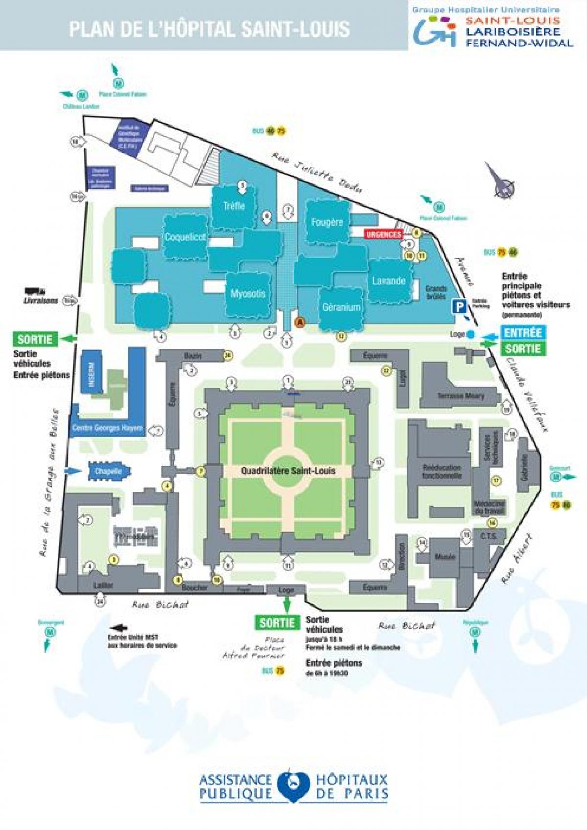 Mapu Saint-Louis nemocnici