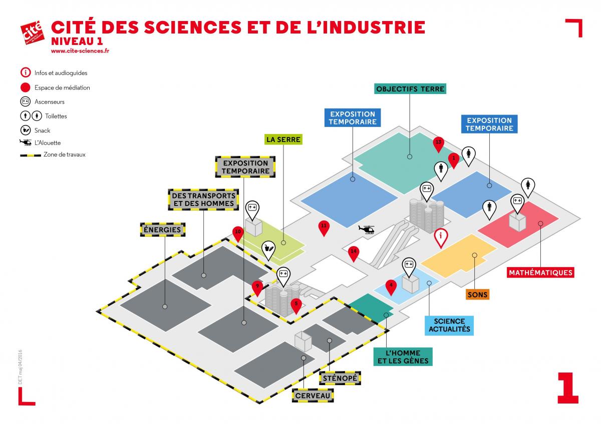 Mapa Cité des Sciences et de l ' Industrie Úroveň 1