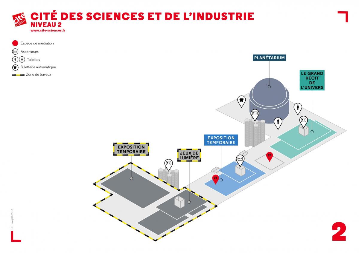 Mapa Cité des Sciences et de l ' Industrie Úroveň 2