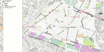Mapa 14. arrondissement Paríža