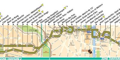Mapa autobusovej Paríž riadku 57