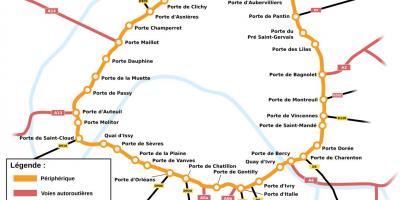 Mapa Boulevard Périphérique