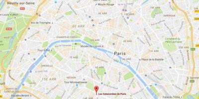 Mapa Katakomby v Paríži