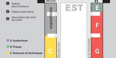 Mapa Bibliothèque nationale de France - poschodie 1