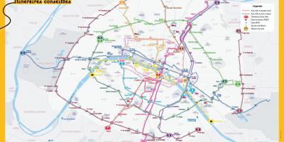 Mapu Paríža, jazda na bicykli