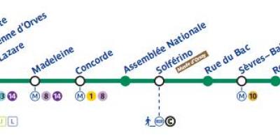 Mapu Paríža metro 12