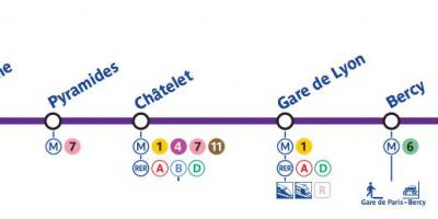 Mapu Paríža metro 14