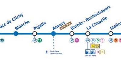 Mapu Paríža metro 2