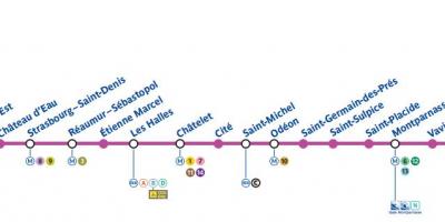 Mapu Paríža metro 4