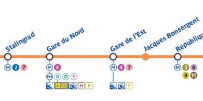 Mapu Paríža metro 5