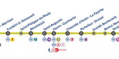 Mapu Paríža metro 9