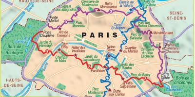 Mapu Paríža, pešia turistika