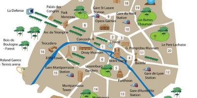 Mapu Paríža a turistické