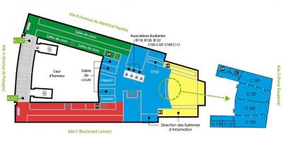 Mapa Univerzita Dauphine - poschodie 1