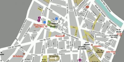 Mapa Štvrti Saint-Germain-des-Pres